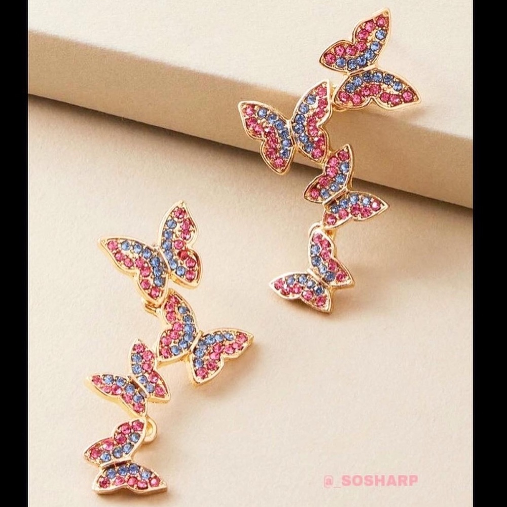 🦋Butterfly Rhinestones Statement Drop Earrings🦋